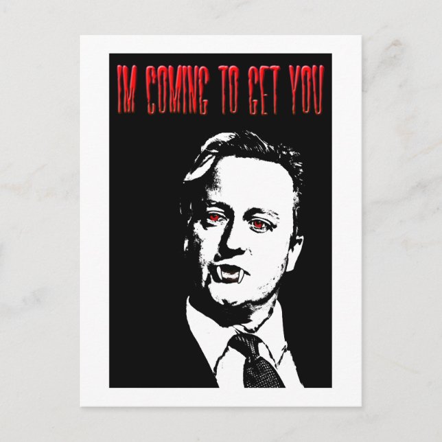 David Cameron Blood Sucker Postcard (Front)