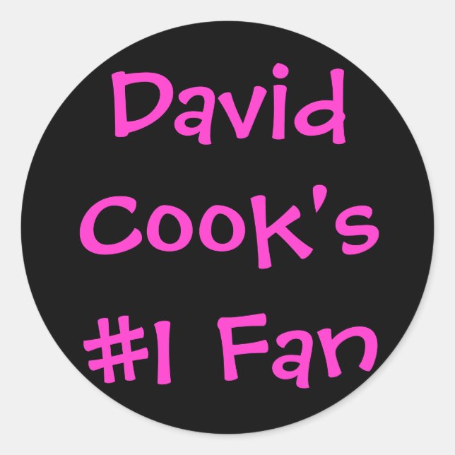 David Cook's #1 Fan Classic Round Sticker (Front)