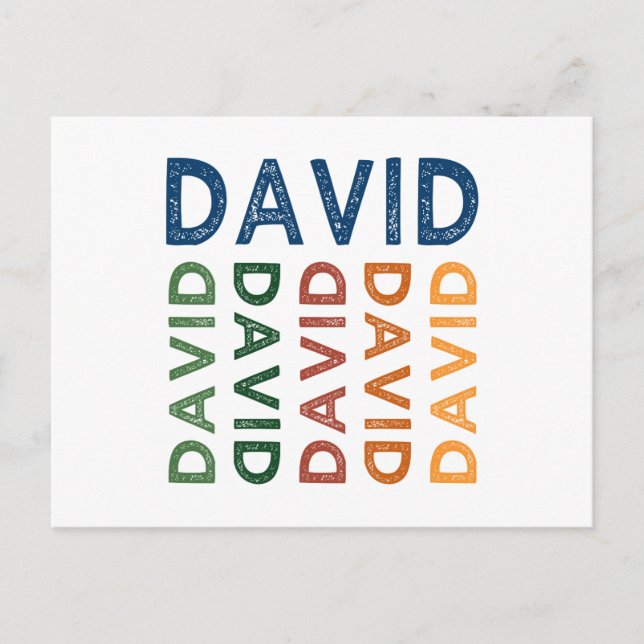 David Cute Colourful Postcard (Front)