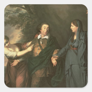 David Garrick between the Muses of Tragedy Square Sticker