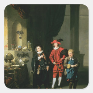 David Garrick with William Burton and John Square Sticker