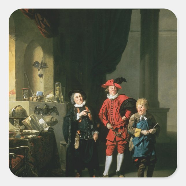 David Garrick with William Burton and John Square Sticker (Front)