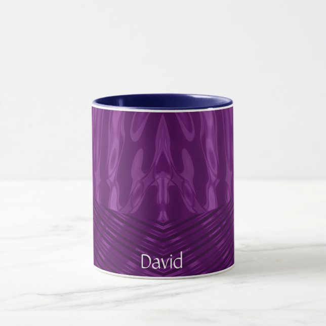DAVID ~ GLOSSY 3D Glossy Purple Blue   Mug (Center)