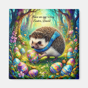 DAVID ~ Hedgehog hunting Easter Eggs ~ Magnet