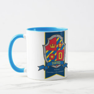 David knight shield red blue name meaning mug