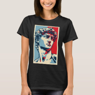 David Michelangelo in Pop Art: Blue-Red Portrait T-Shirt