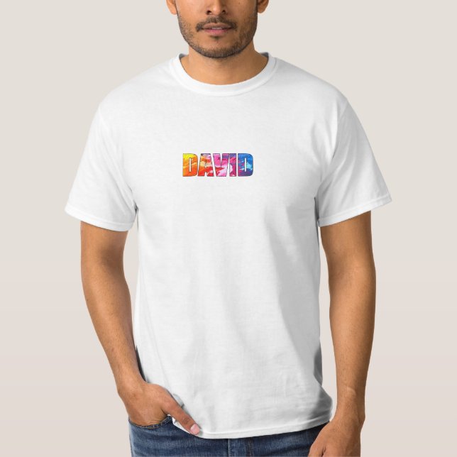 DAVID Name Art Rainbow T-Shirt (Front)