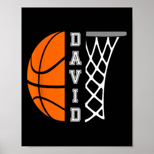 David Name Personalised Basketball Player Graphic  Poster