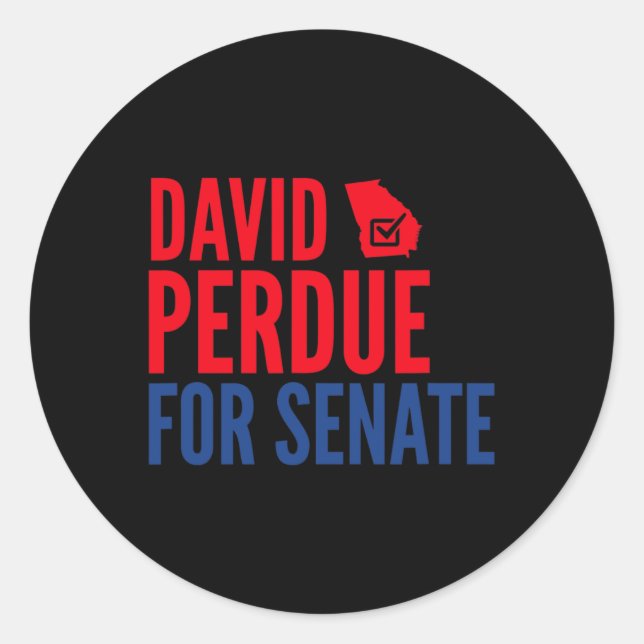 David Perdue For Senate 2020 Election  Classic Round Sticker (Front)