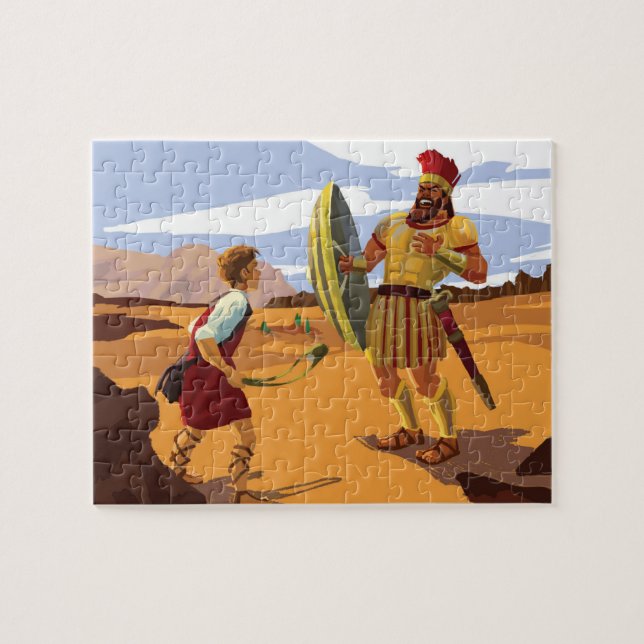 David Prepares to Defeat Goliath with a Sling Shot Jigsaw Puzzle (Horizontal)