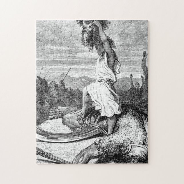 David Slays Goliath From Gustave Dore 1886 Jigsaw Puzzle (Vertical)