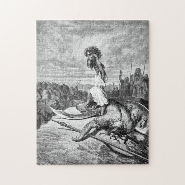 David Slays Goliath From Gustave Dore 1886 Jigsaw Puzzle (Vertical)