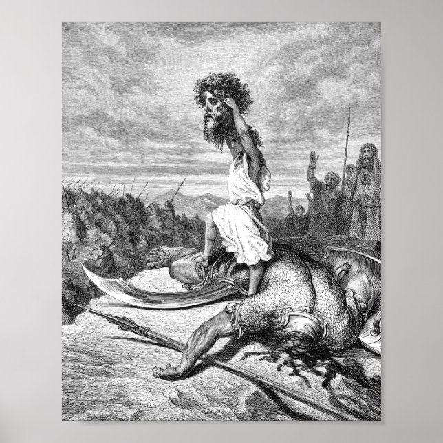 David Slays Goliath From Gustave Dore 1886 Poster (Front)