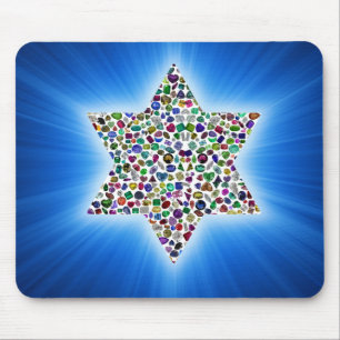David Star made with Gemstones in All Colours Mouse Pad
