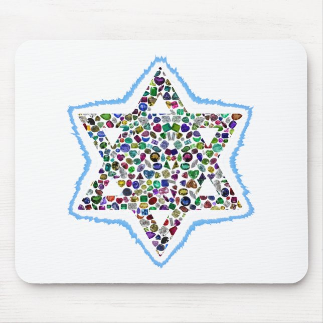 David Star made with Gemstones Mouse Pad (Front)