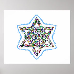 David Star made with Gemstones Poster