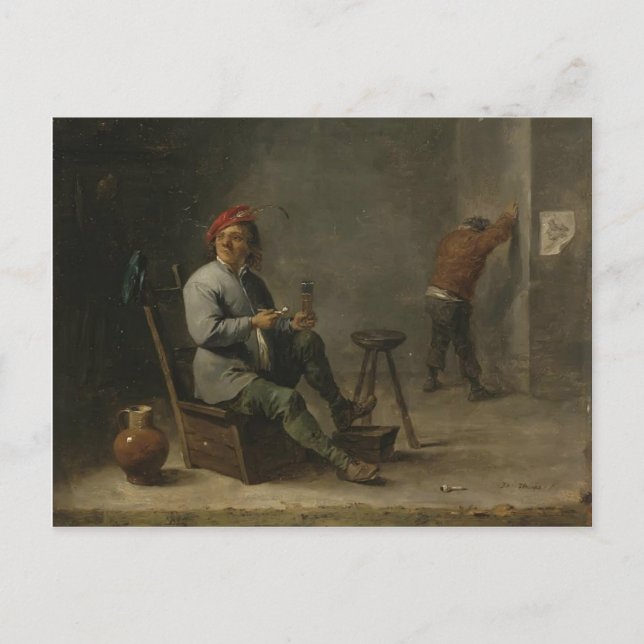 David Teniers the Younger- Smoker Postcard (Front)