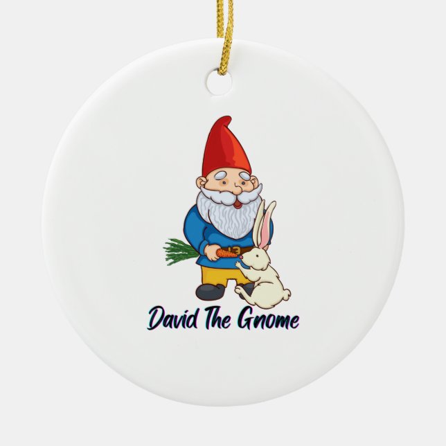 David The Gnome   Ceramic Ornament (Front)
