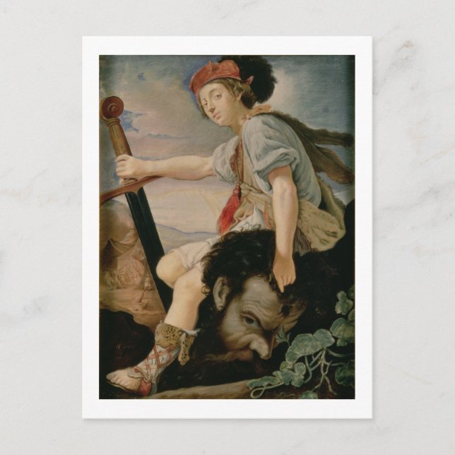 David with the Head of Goliath Postcard (Front)