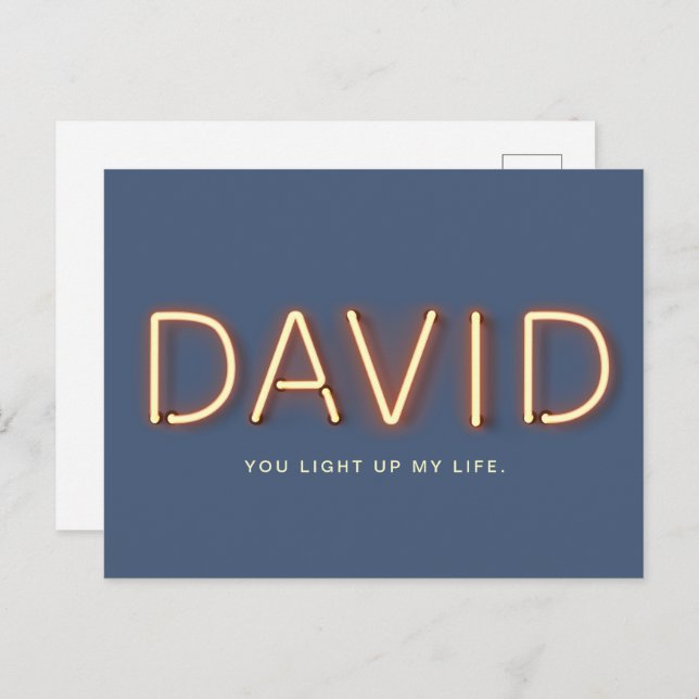David You Light Up My Life Neon Lights Postcard (Front/Back)