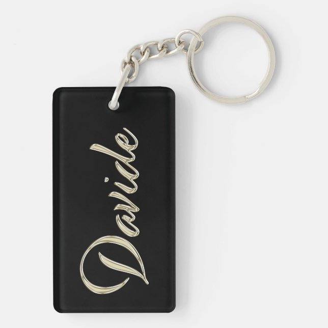 Davide name whitegold key trailer ring (Back)