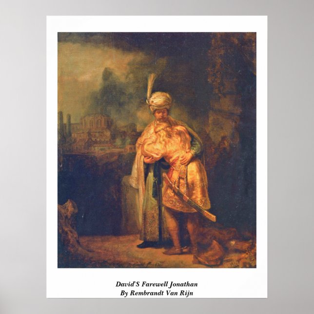 David'S Farewell Jonathan By Rembrandt Van Rijn Poster (Front)