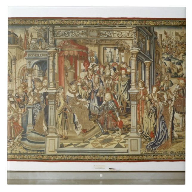David's sons Amnon and Absalom declare war on each Ceramic Tile (Front)
