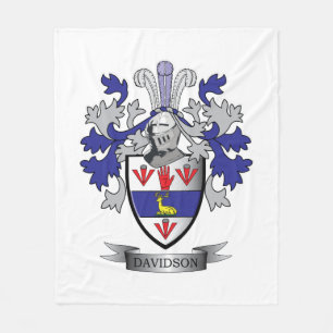 Davidson Family Crest Coat of Arms Fleece Blanket