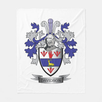 Davidson Family Crest Coat of Arms Fleece Blanket