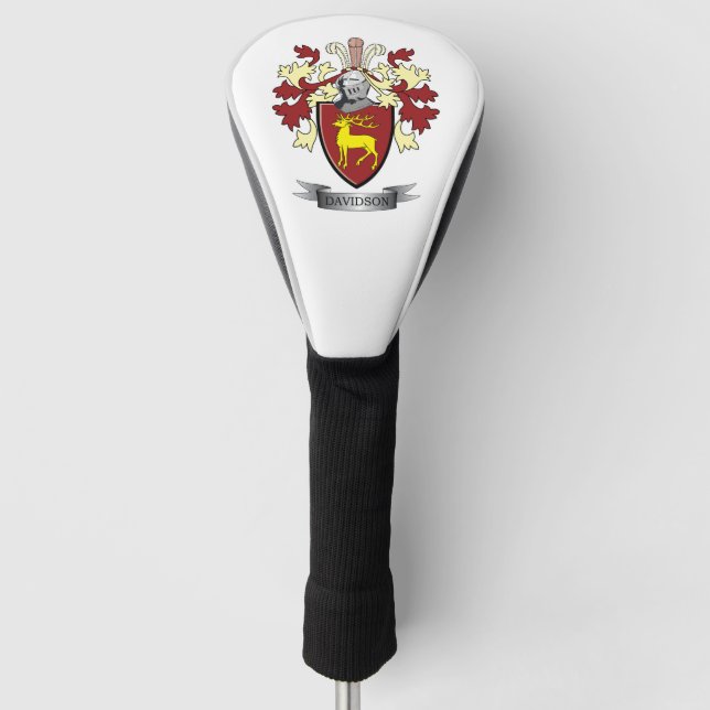 Davidson Family Crest Coat of Arms Golf Head Cover (Front)