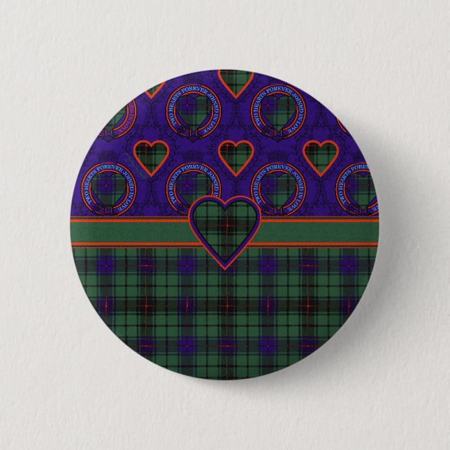Davidson Scottish Tartan 6 Cm Round Badge (Front)