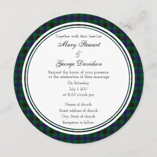 Davidson Scottish Wedding Round Invitation
