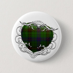 Davidson Tartan Heart 6 Cm Round Badge