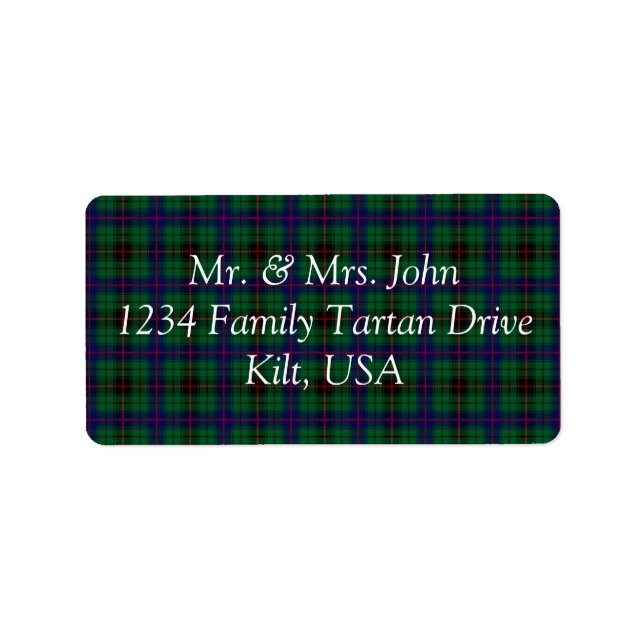 Davidson Tartan Label (Front)