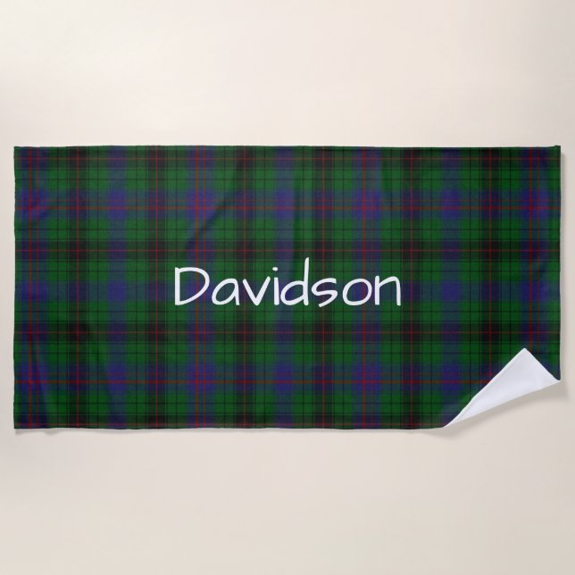 Davidson Tartan Plaid Beach Towel (Front)
