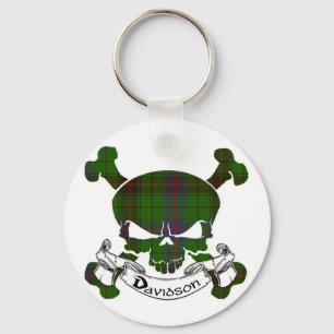 Davidson Tartan Skull Keychain