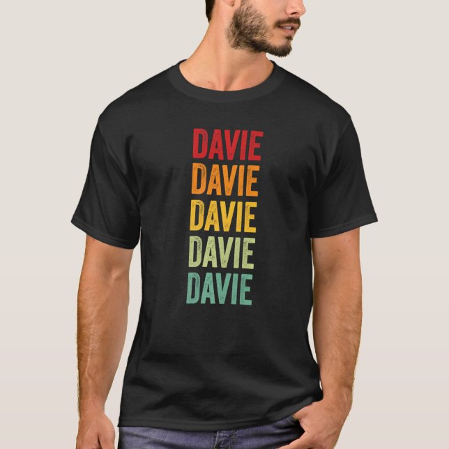 Davie County North Carolina Rainbow Text T-Shirt (Front)
