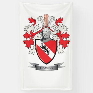 Davies Family Crest Coat of Arms Banner