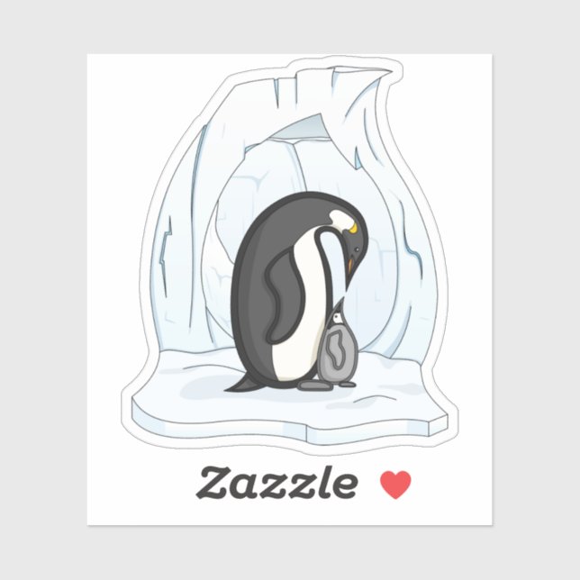 Davin and Annie the Penguins Contour Sticker (Sheet)