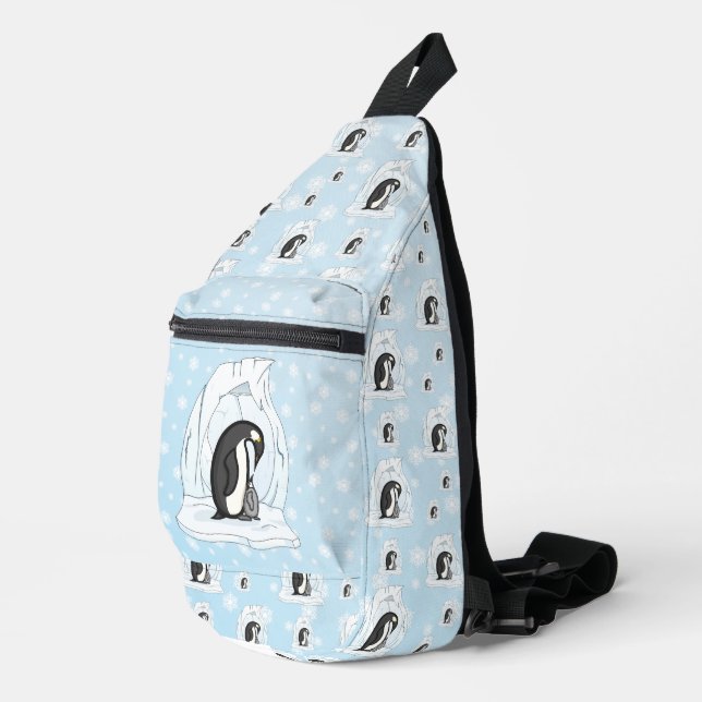 Davin and Annie the Penguins Sling Bag (Right Corner)