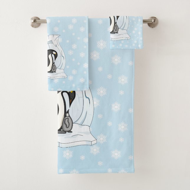 Davin and Annie the Penguins Towel Set (Insitu)