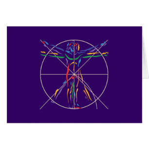 DaVinci Anatomy Man in Chakra Colours