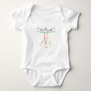 DaVinci Anatomy Man in Chakra Colours Baby Bodysuit