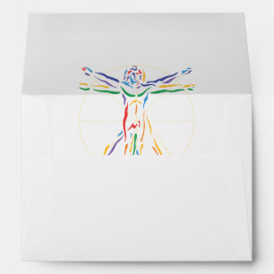 DaVinci Anatomy Man in Chakra Colours Envelope