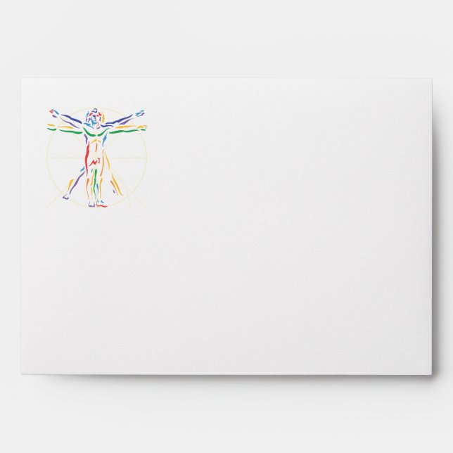 DaVinci Anatomy Man in Chakra Colours Envelopes (Front)