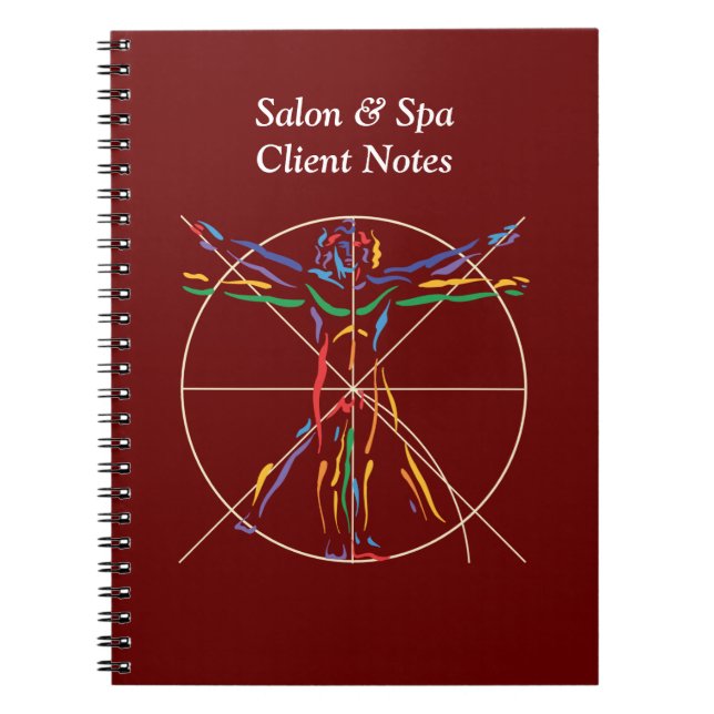 DaVinci Anatomy Man in Chakra Colours Notebook (Front)