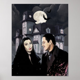 DaVinci Morticia Addams Mashup  Poster
