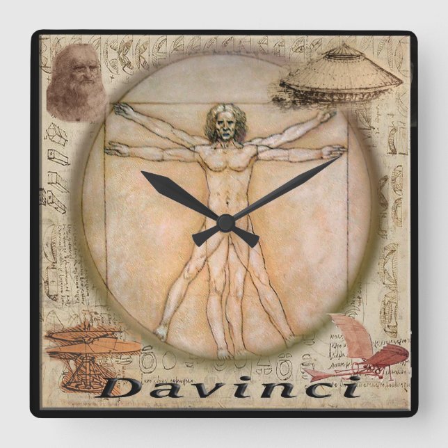 Davinci Square Wall Clock (Front)