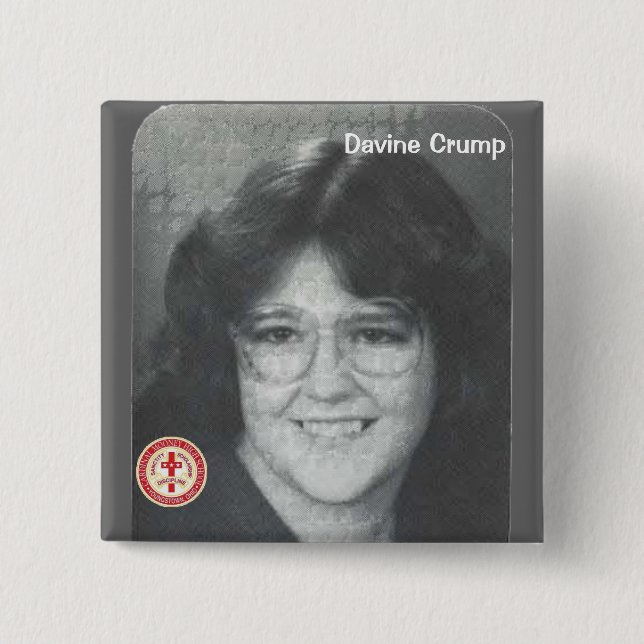 Davine Crump 15 Cm Square Badge (Front)