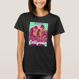 Davis California palm tree beach retro vintage des T-Shirt